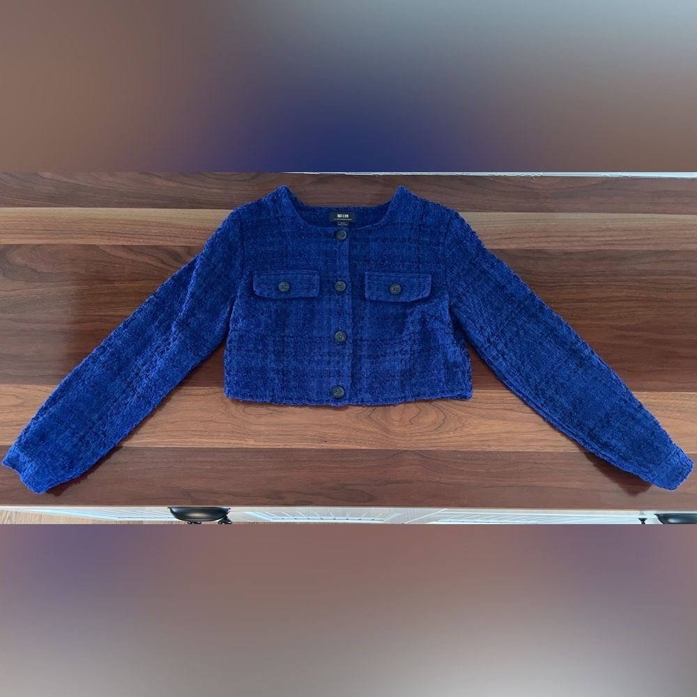 Anthropologie royal Blue cropped blazer